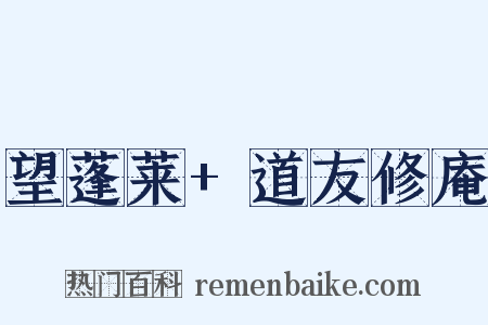 望蓬莱 道友修庵是什么意思的图片